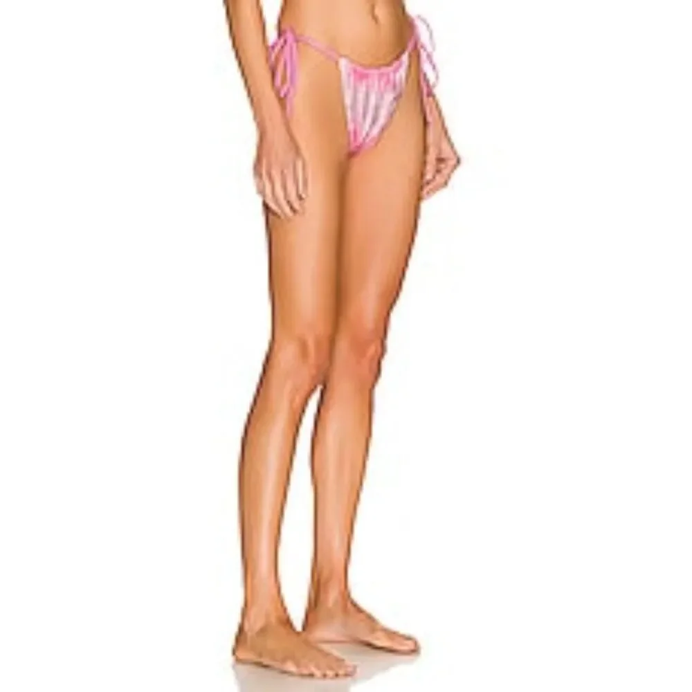 Frankies Bikinis Pink Crystal Tia Terry Bikini Bottom Size XL